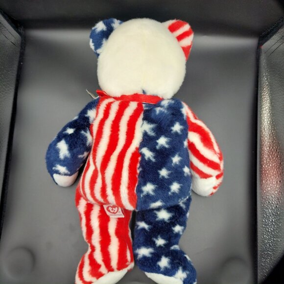 Vintage 1999 Spangle Patriotic PLUSH Bear Beanie Buddies USA Flag Retired TY 13" - Picture 2 of 5